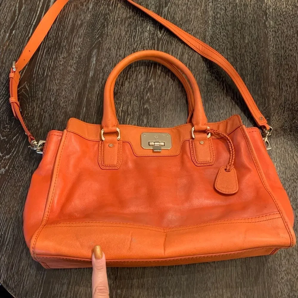 Cole Haan Tangerine Leather Satchel w/ Wallet